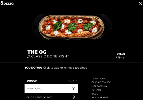 &pizza Website Design & Build – Website / Food & Beverage, 2019 MUSE Creative Awards Winner